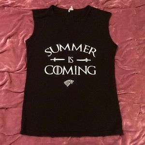 Black Sleeveless Game Of Thrones GOT Summer Is Coming Tank Top